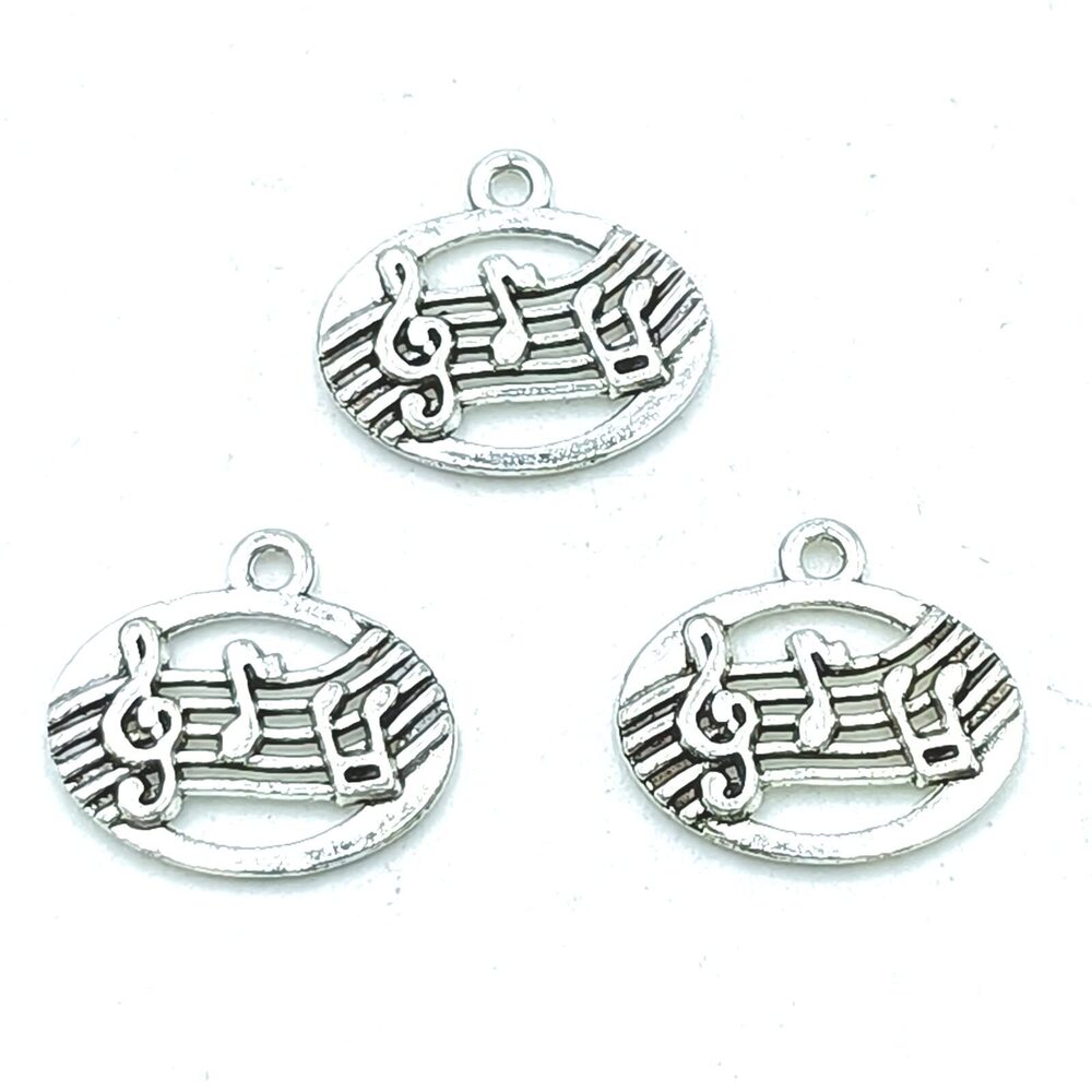 9946 30pcs Music Note Pendants - Alloy Charms Bulk Vintage for Necklace